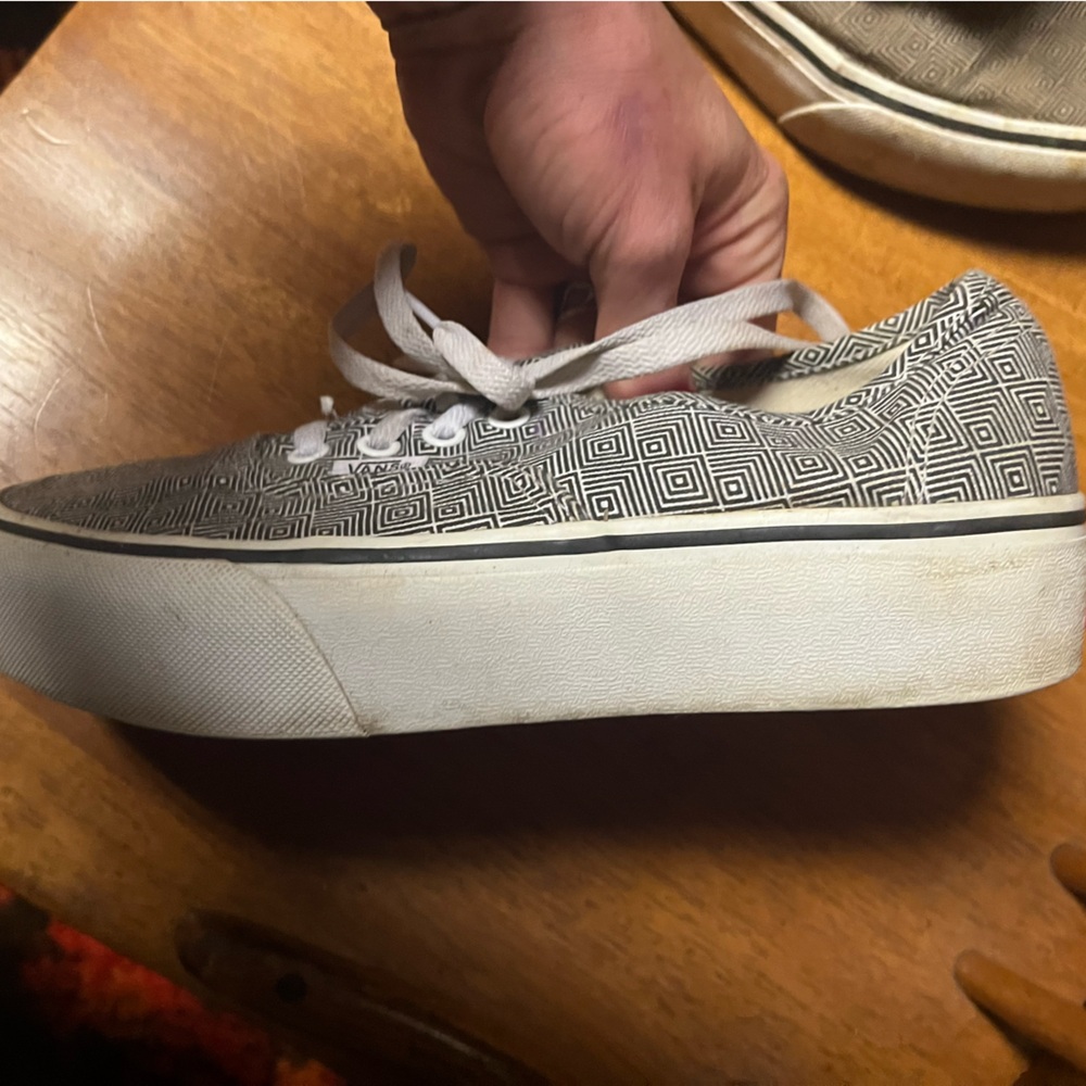 Vans Platform Black and White Geometric Women's Sneakers